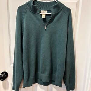 L.L. Bean Gray Quarter-Zip Pullover